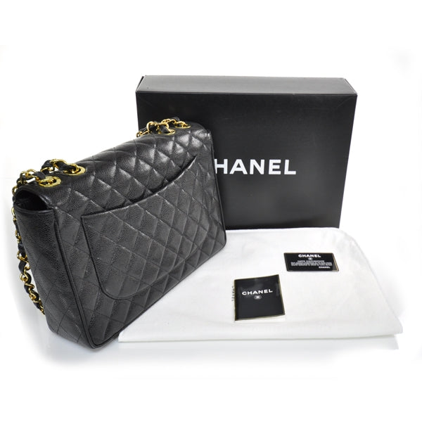 Caviar Jumbo Flap Black