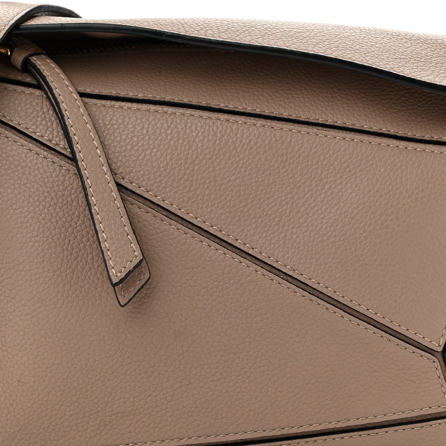 Grained Calfskin Small Puzzle Bag Sand