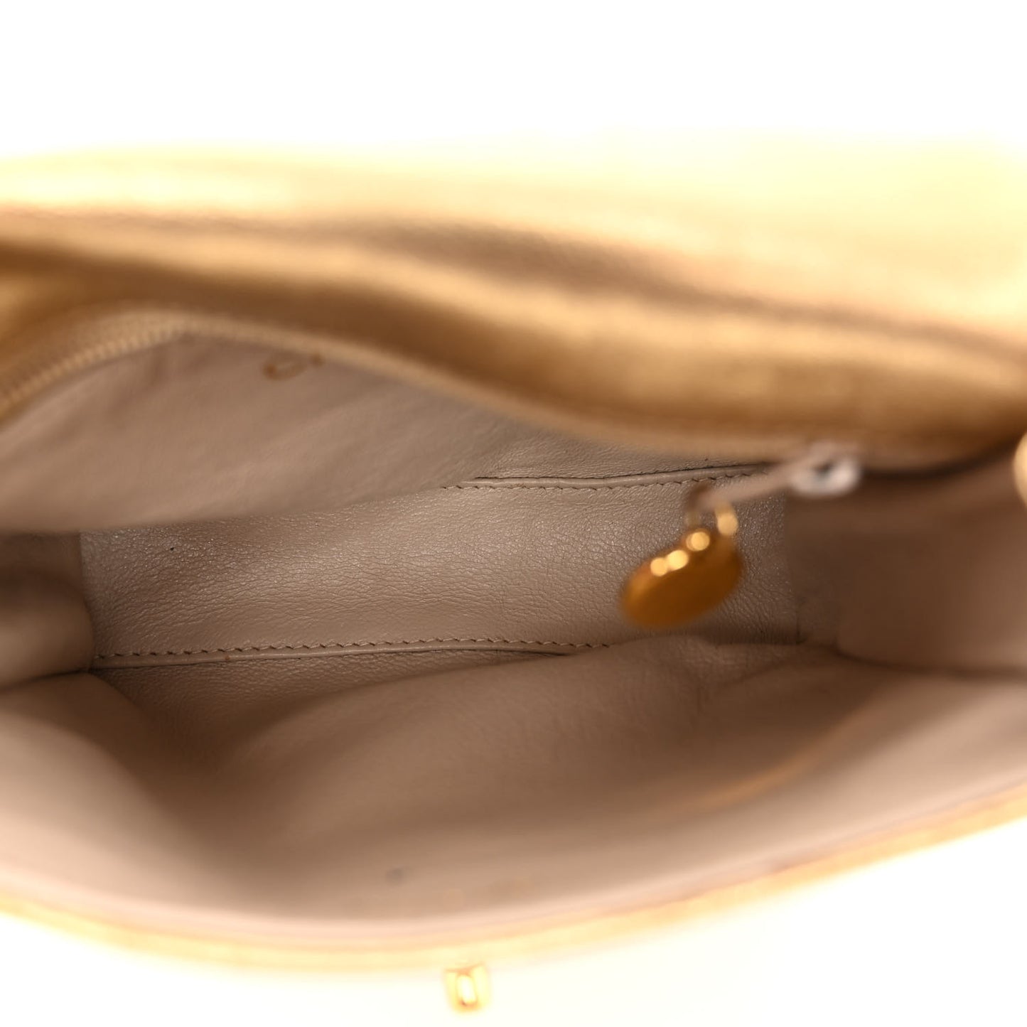 Metallic Lambskin Chevron Quilted Micro Flap Bag Gold