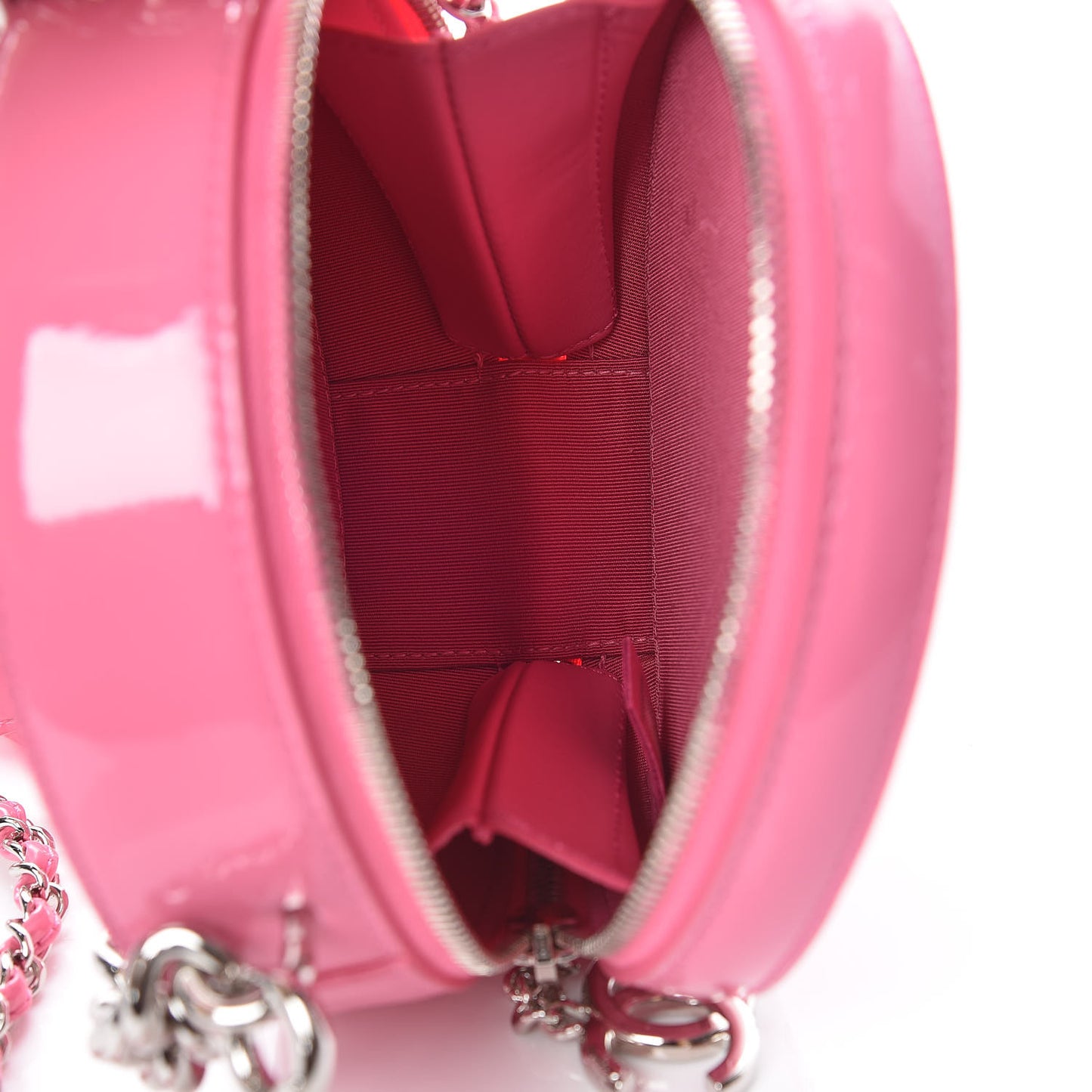 Patent Round As Earth Evening Bag Pink
