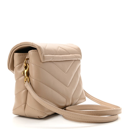 Saint Laurent Calfskin Y Quilted Monogram Toy Loulou Crossbody Bag Dark Beige 2 of 10