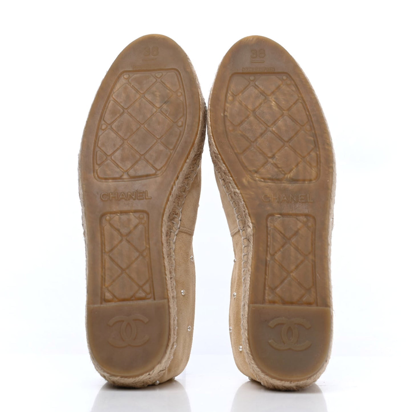 Suede Pearl CC Espadrilles 38 Beige Black