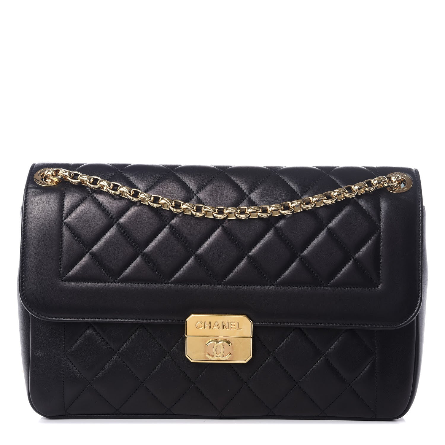 Chanel Lambskin Quilted Large Chic With Me Flap Black 1 of 8