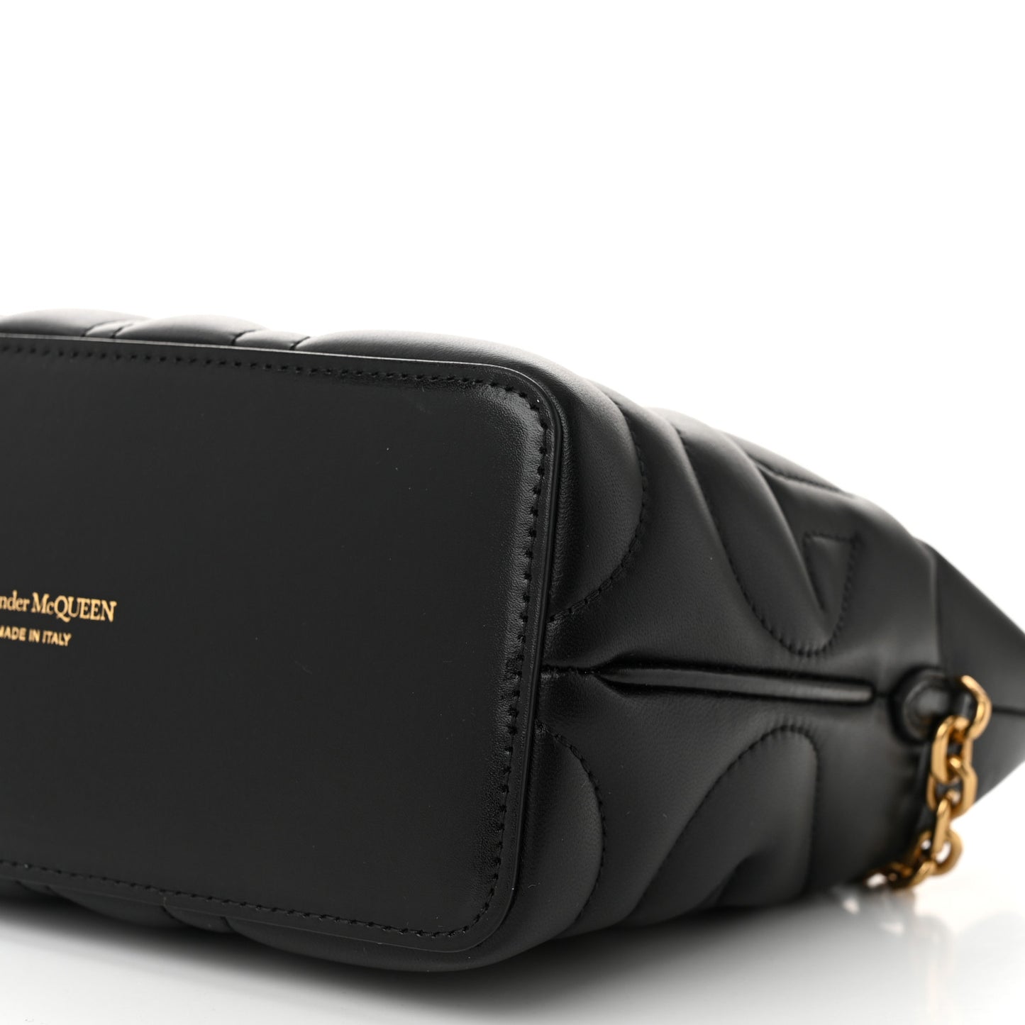 Calfskin Quilted Small The Seal Chain Crossbody Bag Black
