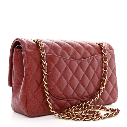 Chanel Iridescent Caviar Quilted Medium Double Flap Red 3 of 11