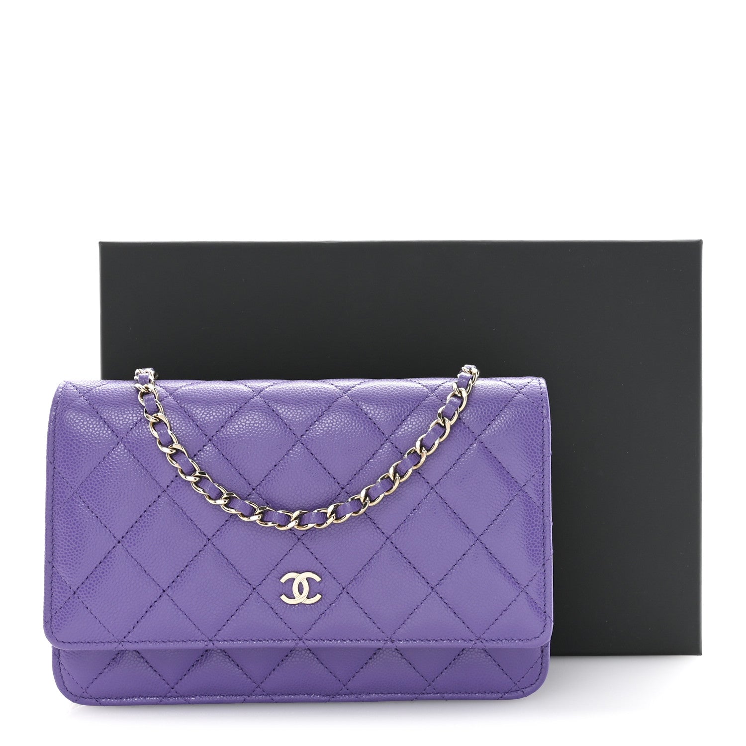 Chanel Caviar Quilted Wallet On Chain WOC Purple 12 of 12