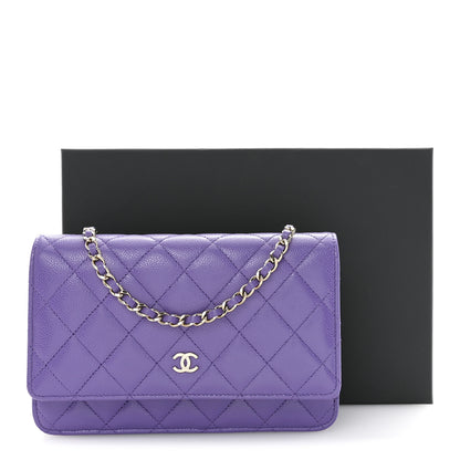 Chanel Caviar Quilted Wallet On Chain WOC Purple 12 of 12