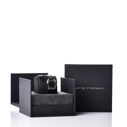 David Yurman Stainless Steel Calfskin Diamond 27mm Albion Wrap Quartz Watch Black 8 of 8