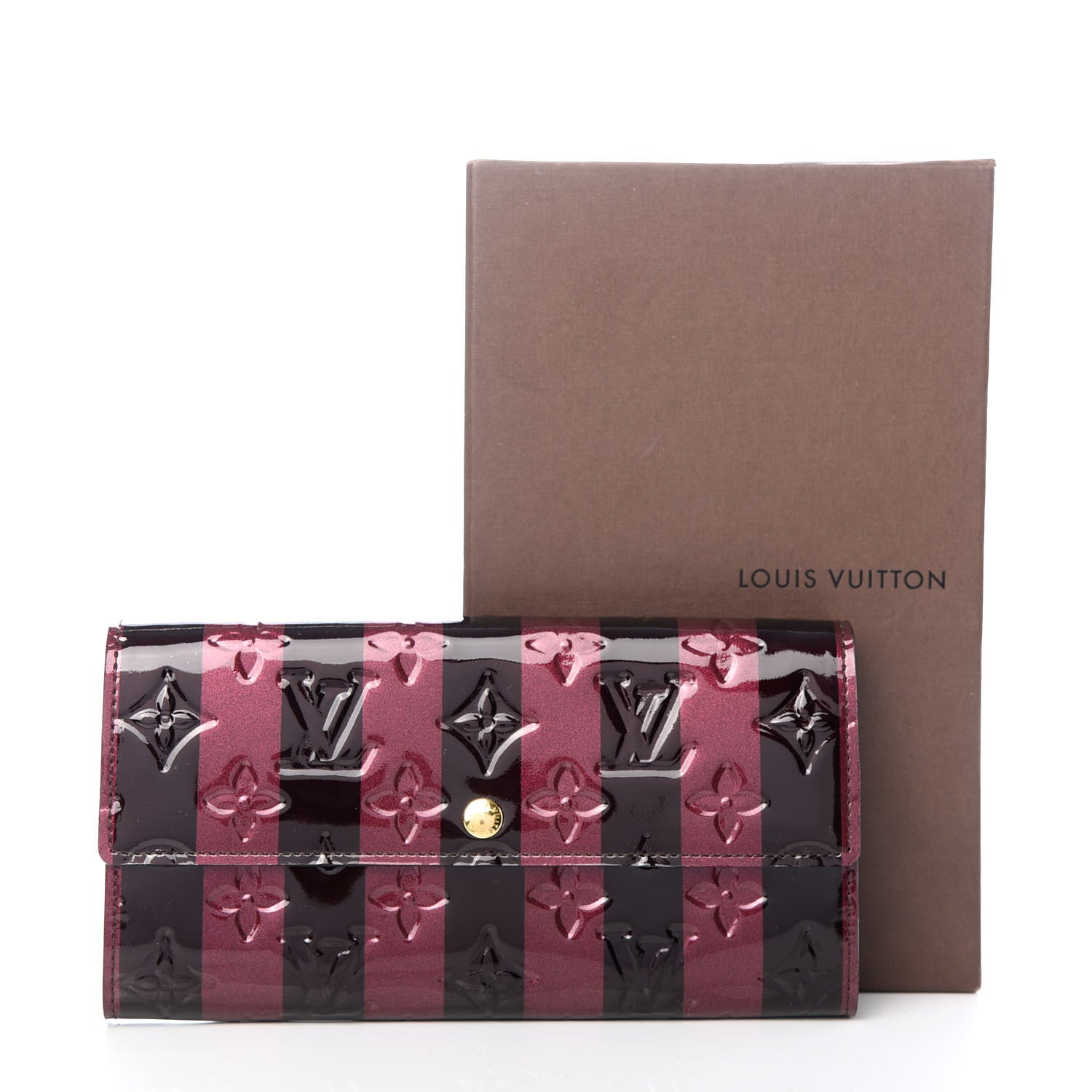 Louis Vuitton Vernis Rayures Sarah Wallet Amarante 7 of 7