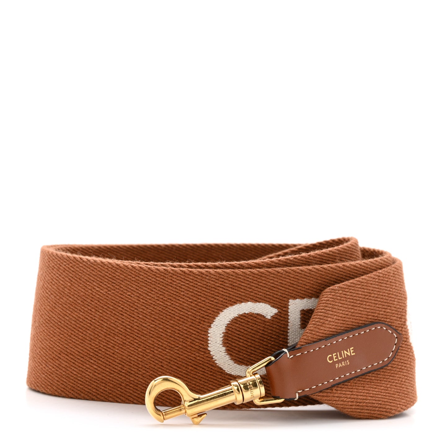 Jacquard Wool Logo Long Strap Tan White