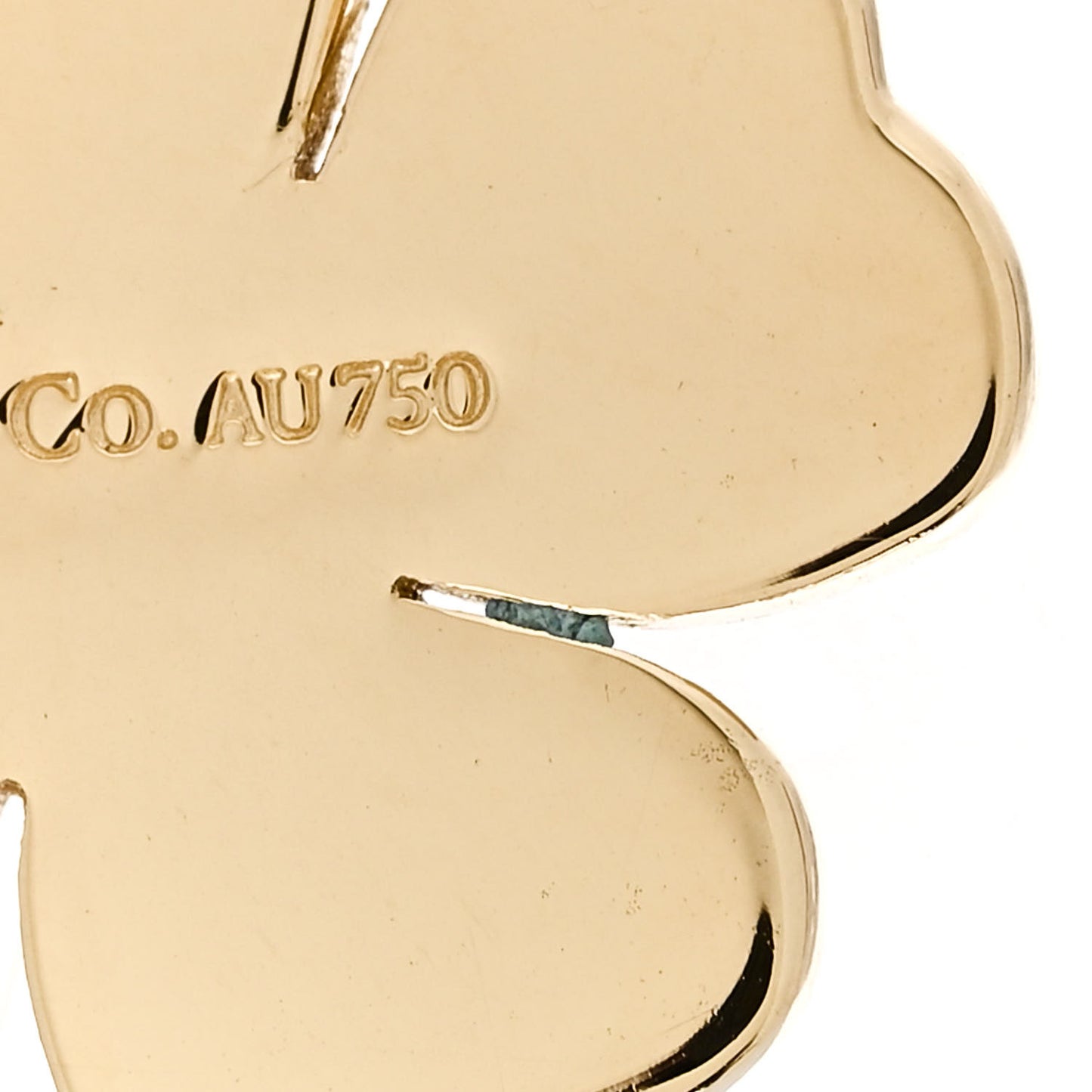 18K Yellow Gold Four Leaf Clover Charm