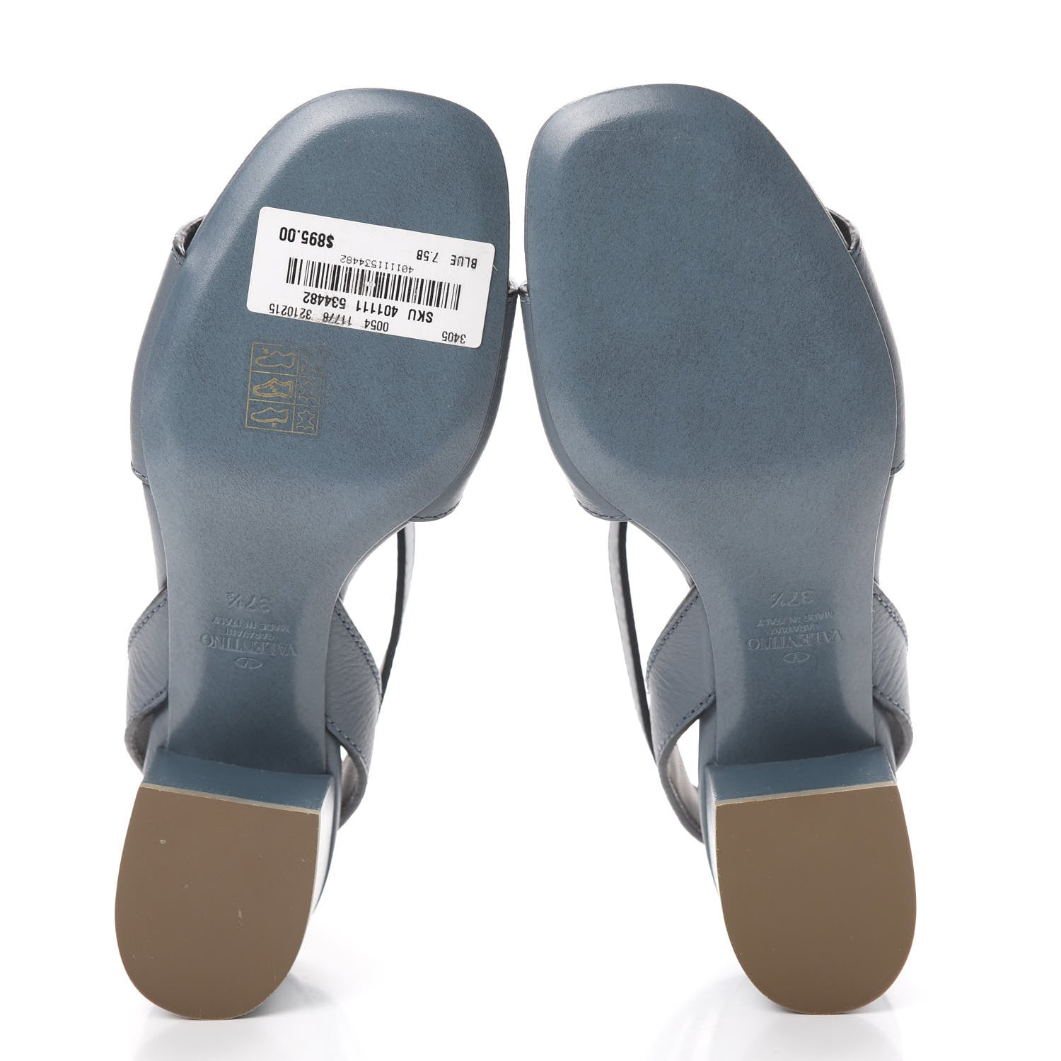 Valentino Garavani Grainy Cowhide VLogo 60mm Sandals 37.5 Amadeus 5 of 8