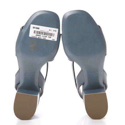 Valentino Garavani Grainy Cowhide VLogo 60mm Sandals 37.5 Amadeus 5 of 8