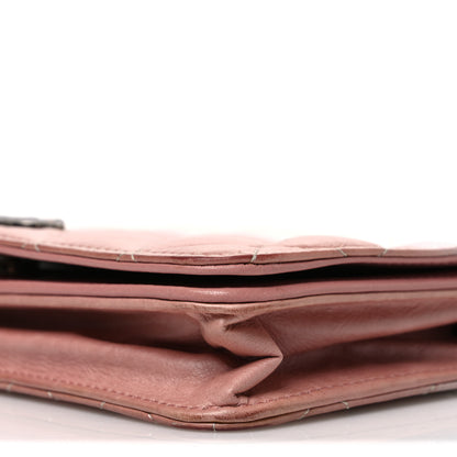 Chanel Ombre Patent Calfskin Quilted Wallet on Chain WOC Pink White 11 of 12