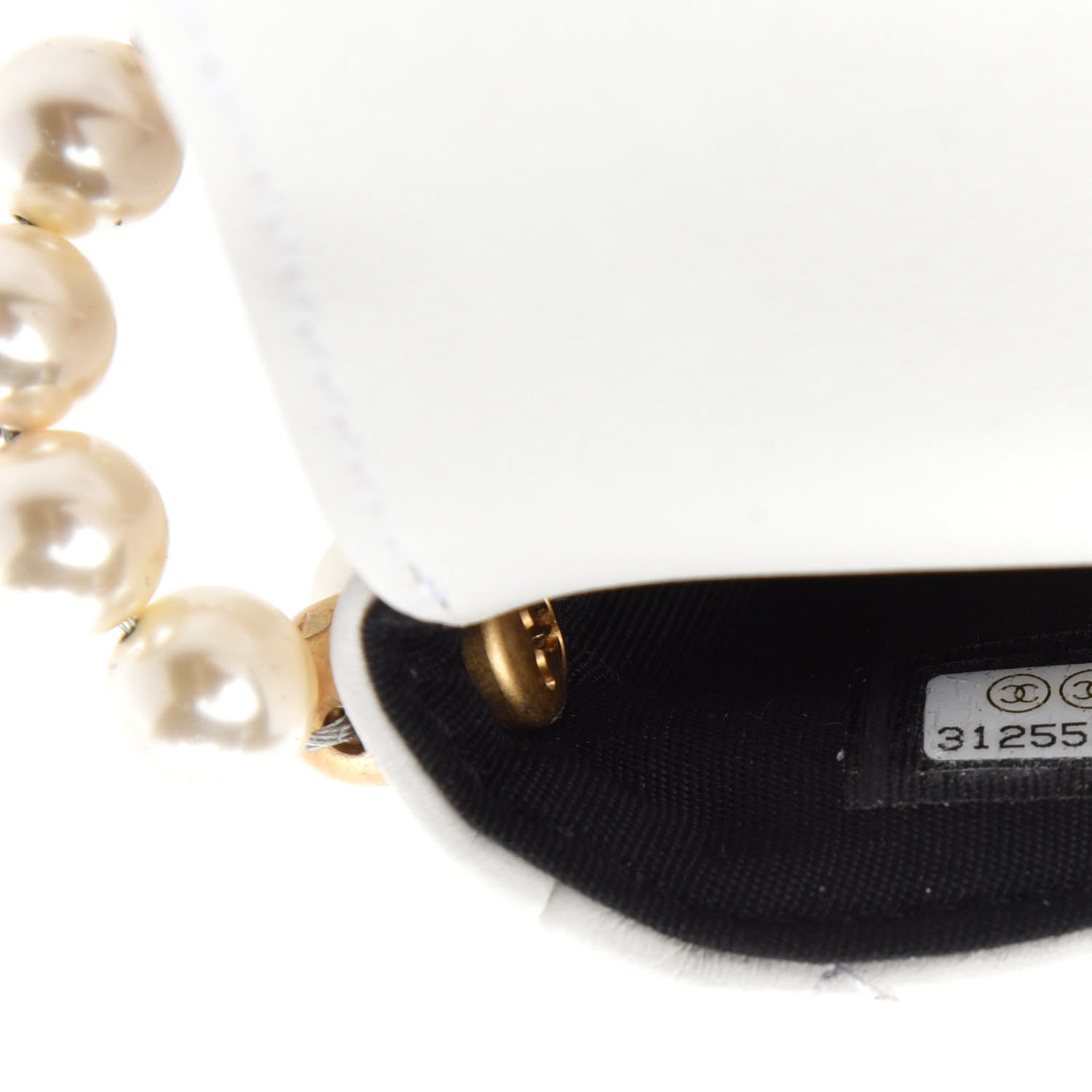 Chanel Calfskin Quilted About Pearls Card Holder Flap With Chain White 11 of 12