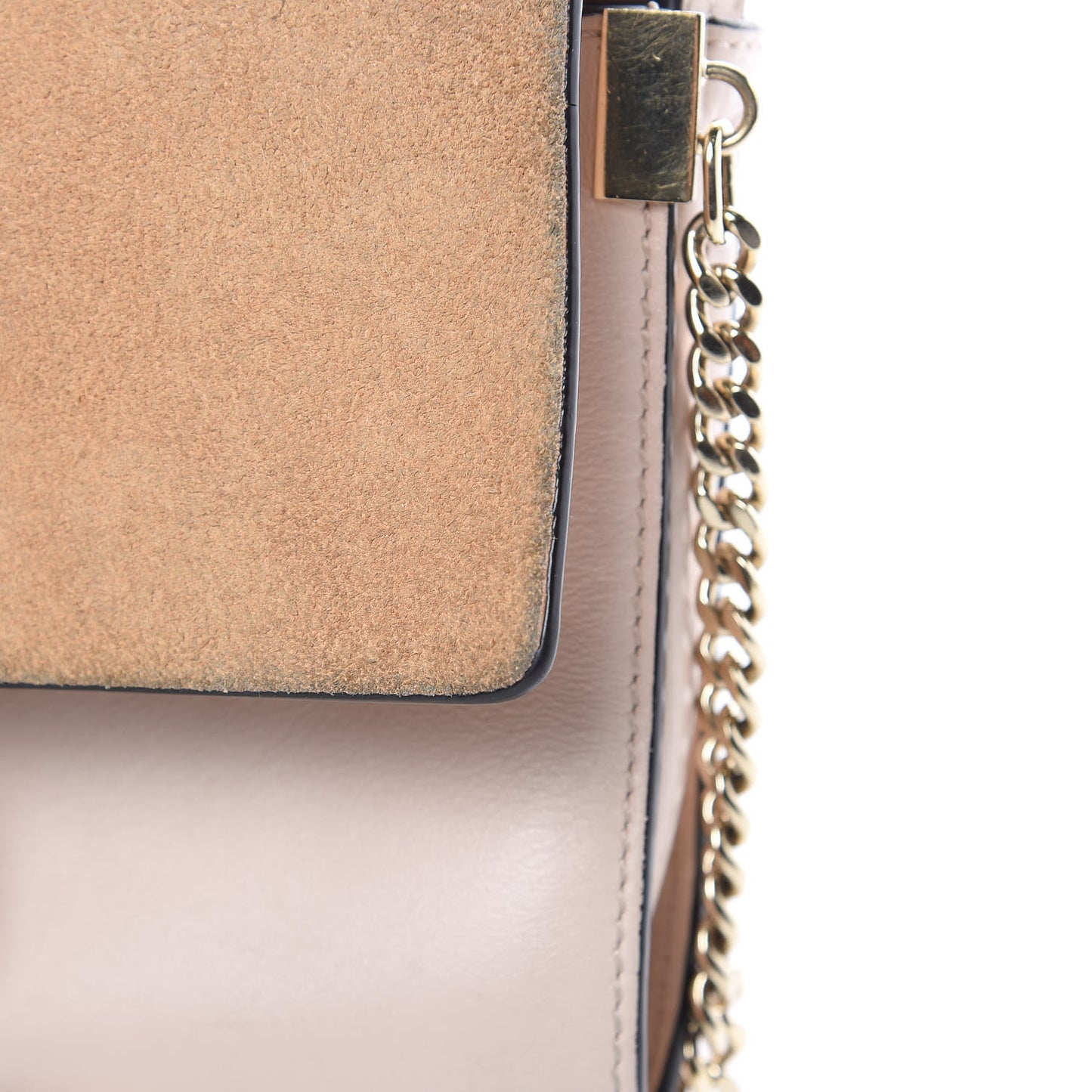 Suede Calfskin Small Faye Shoulder Bag Cement Pink