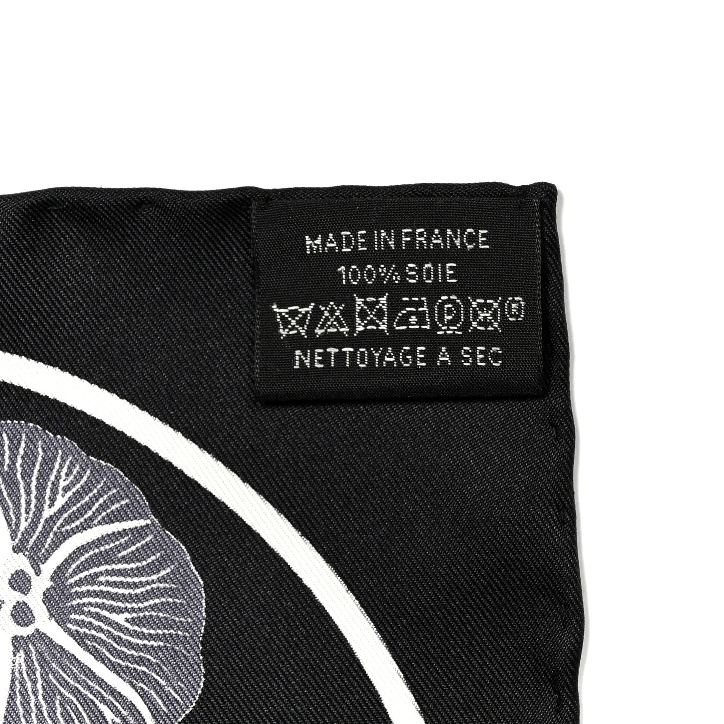 Silk Planifleurs Scarf 90 Black Gris Parchemin