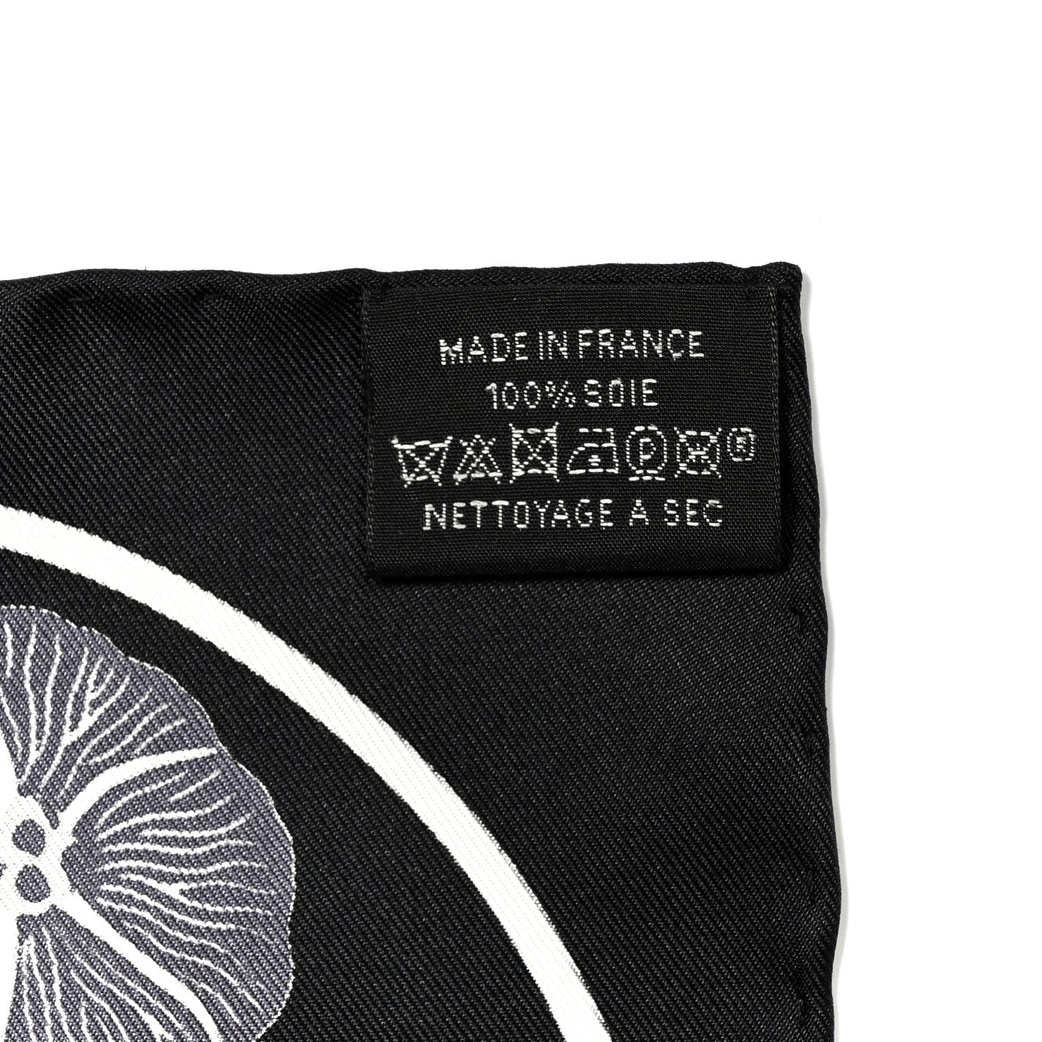 Hermes Silk Planifleurs Scarf 90 Black Gris Parchemin 3 of 5