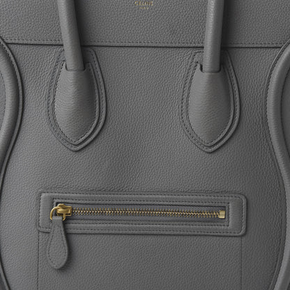 Celine Drummed Calfskin Mini Luggage Kohl 9 of 9