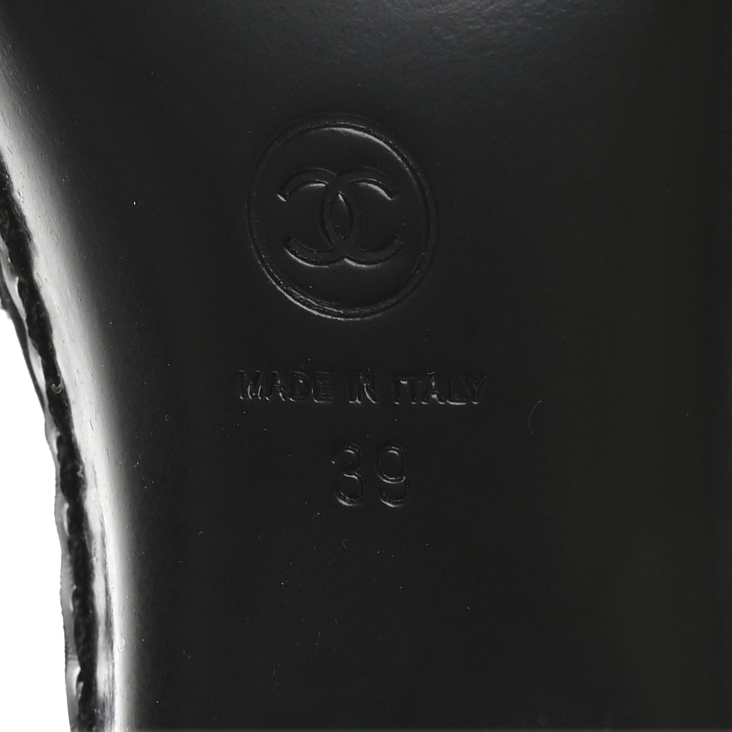 Shiny Calfskin Logo Loafers 38 Black