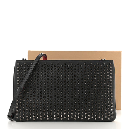 Christian Louboutin Calfskin Studded Loubiposh Clutch Black 11 of 11