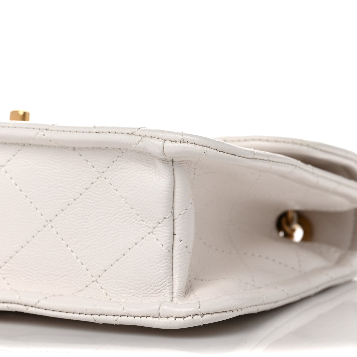 Chanel Caviar Quilted Medium Sweet Classic Flap White 9 of 11