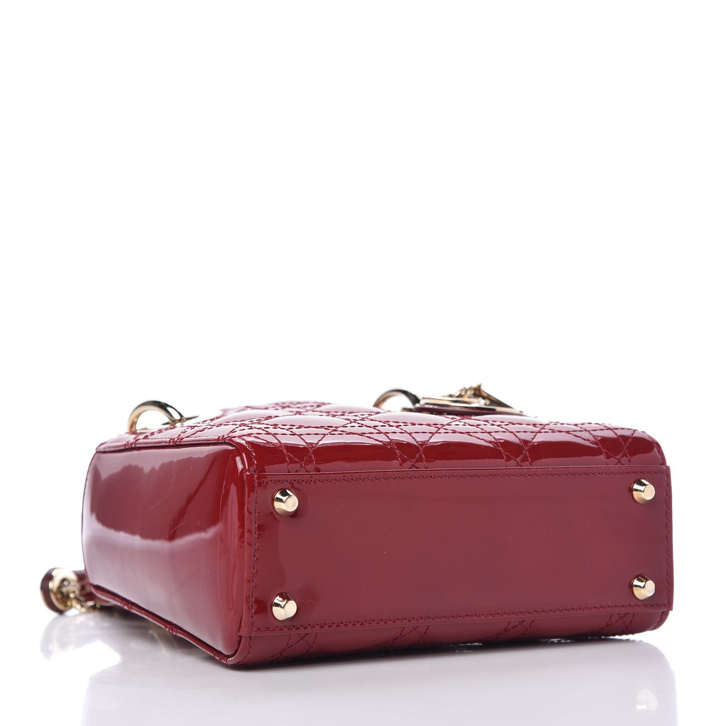 Patent Cannage Mini Lady Dior Red