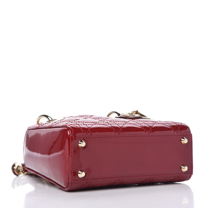 Christian Dior Patent Cannage Mini Lady Dior Red 4 of 9