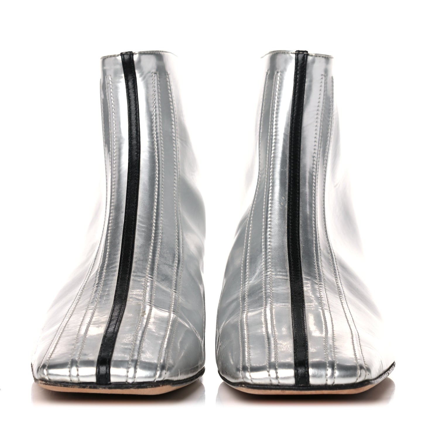 Metallic Patent CC Short Boots 36.5 Silver