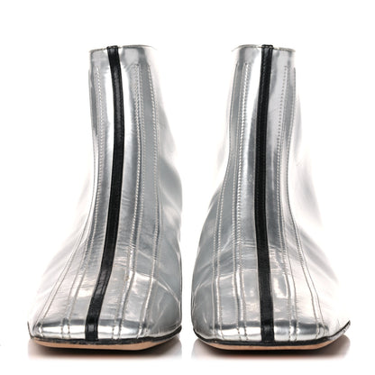 Chanel Metallic Patent CC Short Boots 36.5 Silver 2 of 13