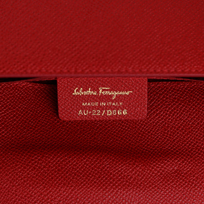 Salvatore Ferragamo Hammered Calfskin Gancini Minibag Red 7 of 9