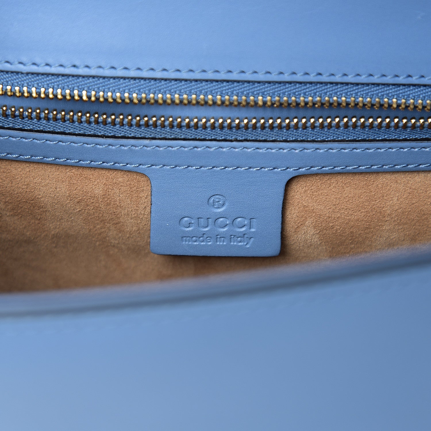 Gucci Calfskin Small Sylvie Shoulder Bag Clear Sky Blue 5 of 10