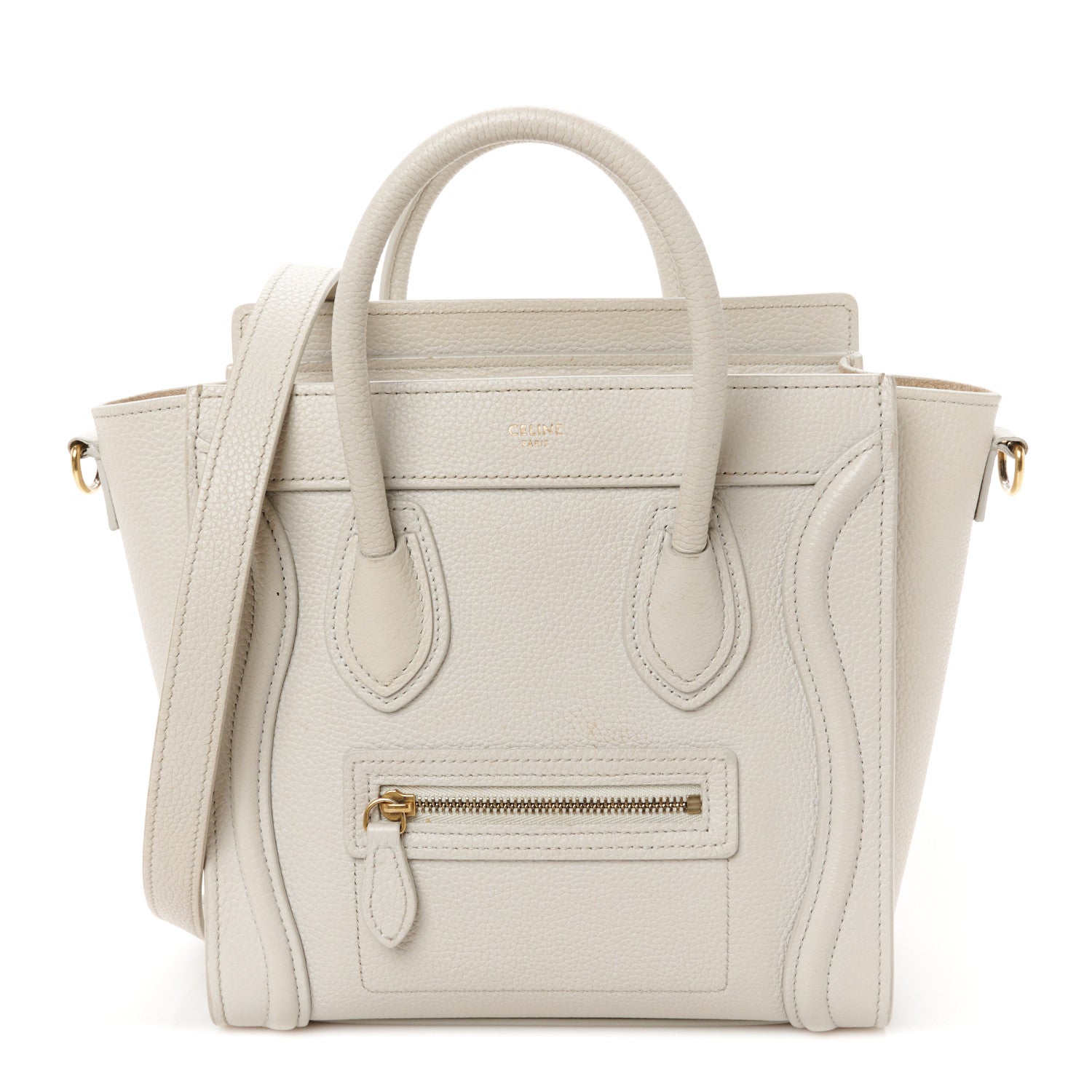 Celine Drummed Calfskin Nano Luggage Lune 1 of 11