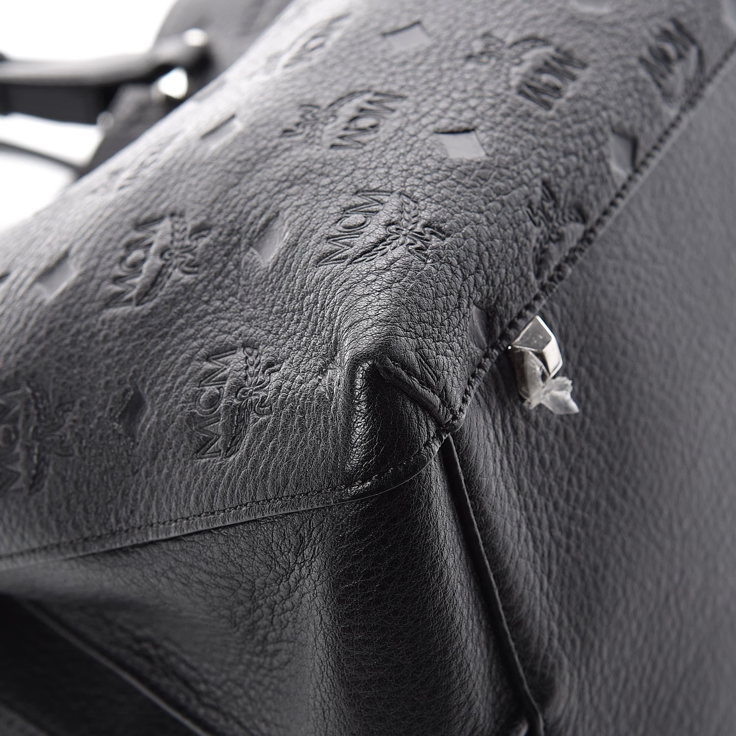 MCM Calfskin Ottomar Monogram Large Essential Tote Black 14 of 16