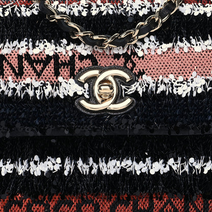 Chanel Sequin COCO Clutch With Chain Black Red 8 of 10
