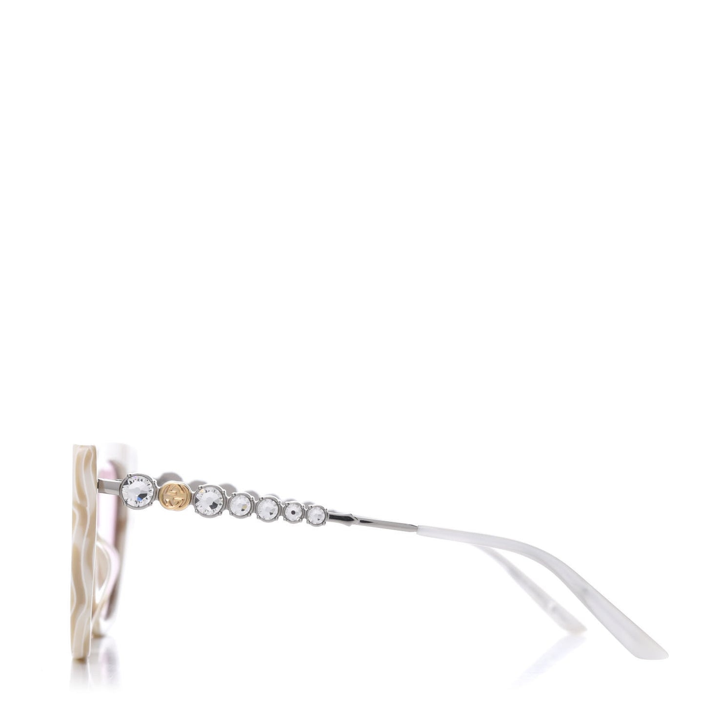 Crystal Embellished Cat Eye GG0641S Sunglasses White