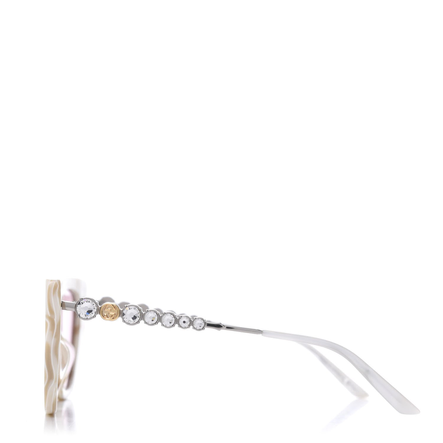 Gucci Crystal Embellished Cat Eye GG0641S Sunglasses White 2 of 7