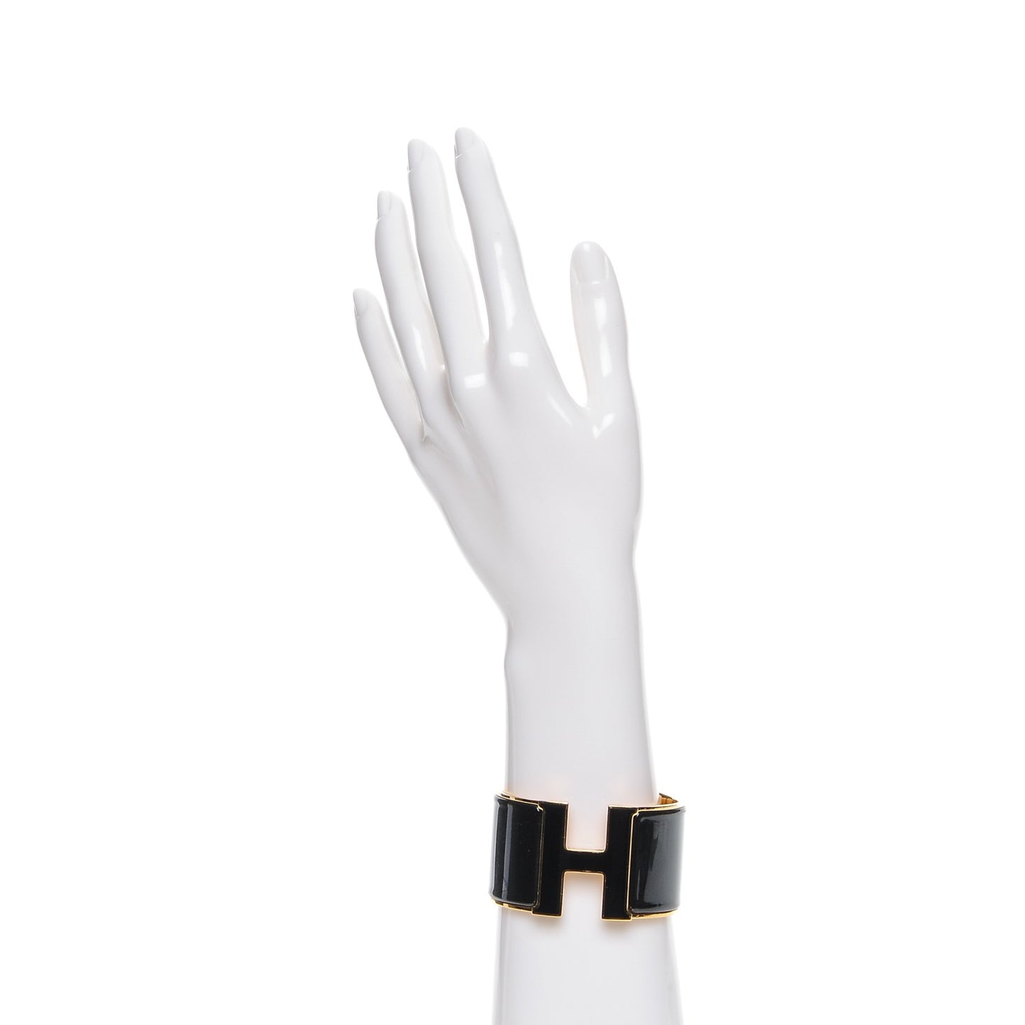 Enamel Extra Wide Clic H Bracelet PM Black