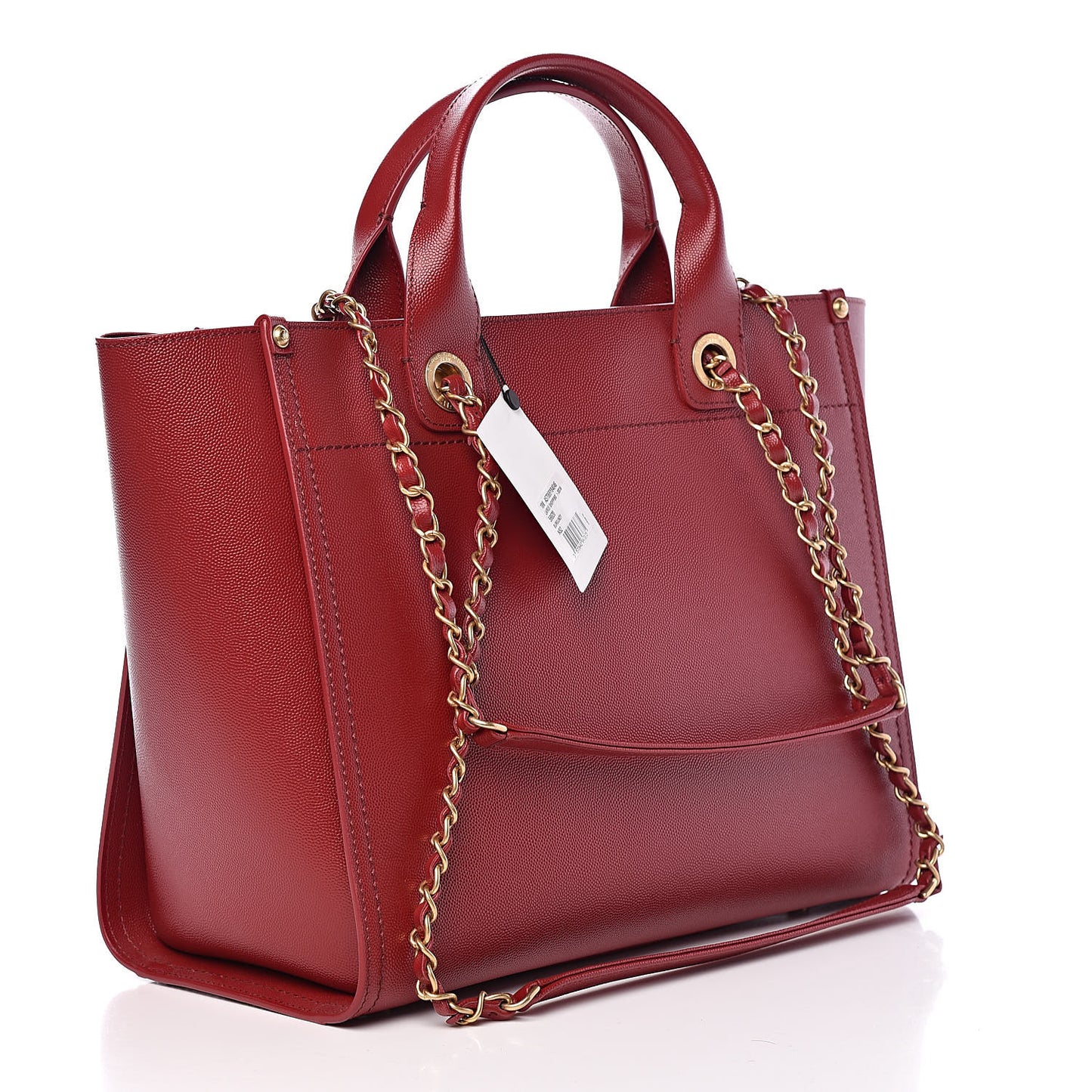 Caviar Small Studded Deauville Tote Red