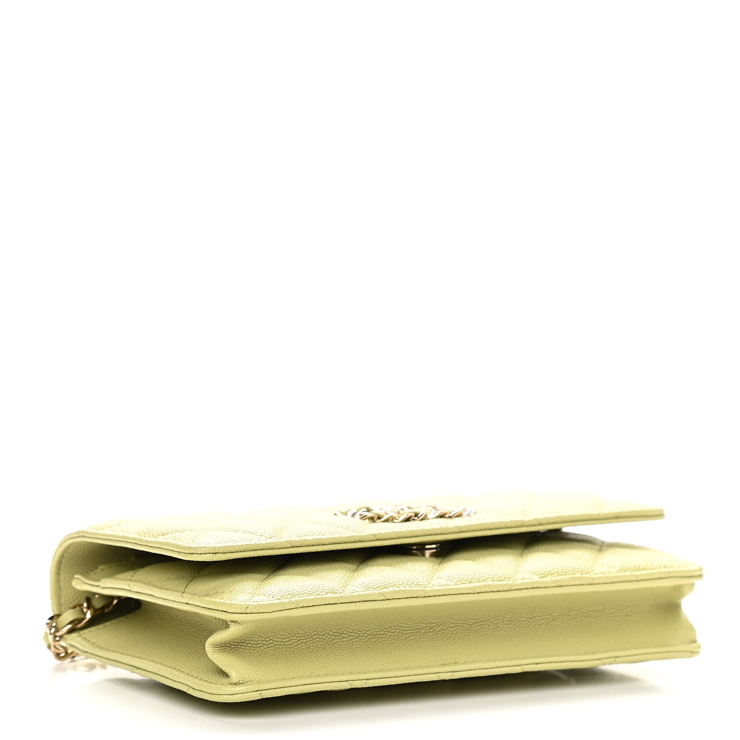 Chanel Caviar Quilted French New Wave Chain CC Wallet On Chain WOC Light Green 4 of 12