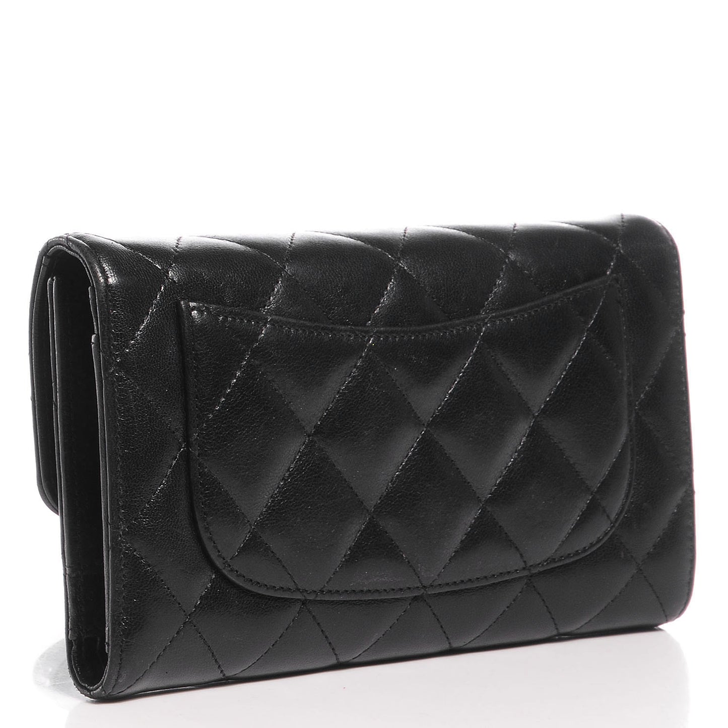 Calfskin Quilted Reissue Long Flap Wallet Black