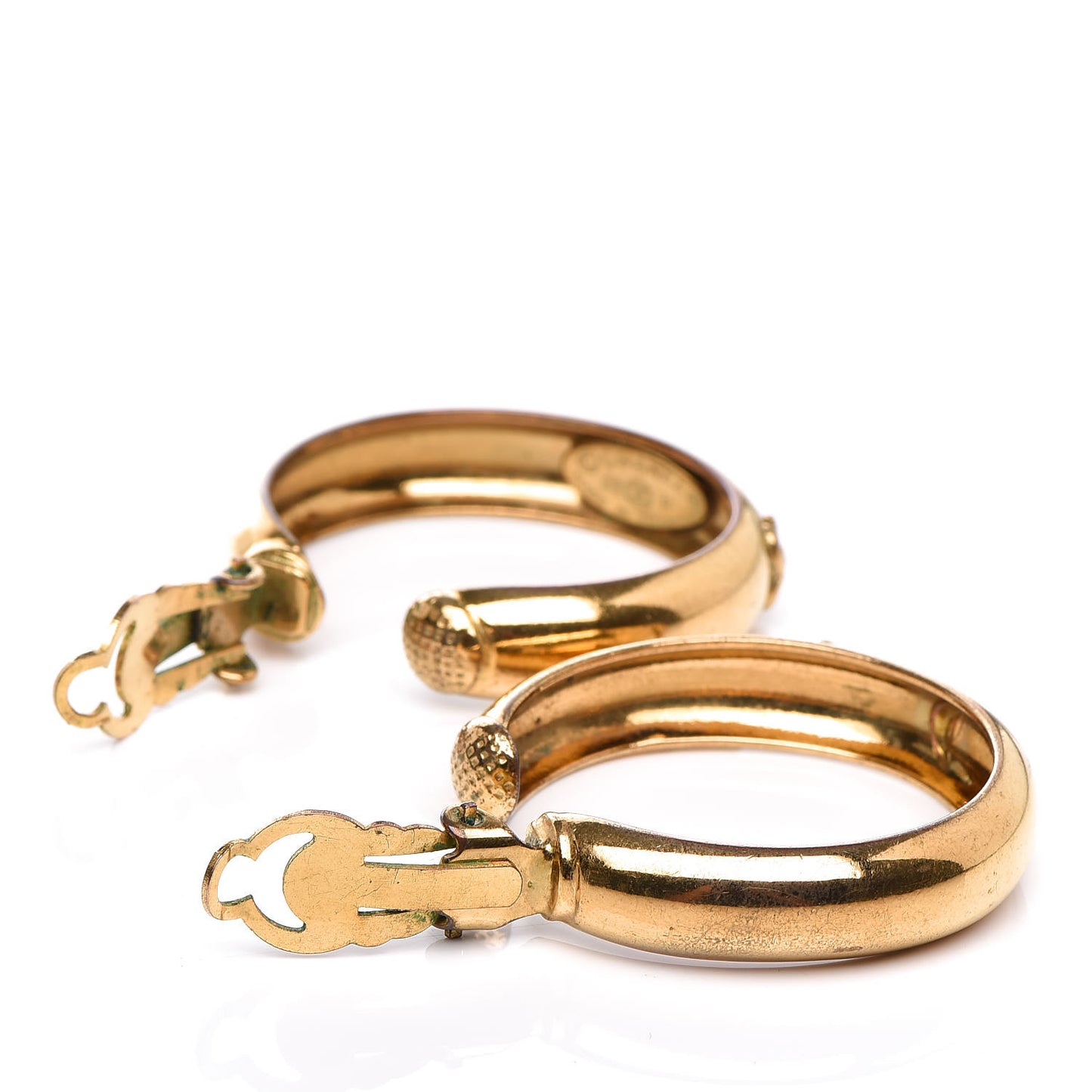 CC Hoop Clip On Earrings Gold