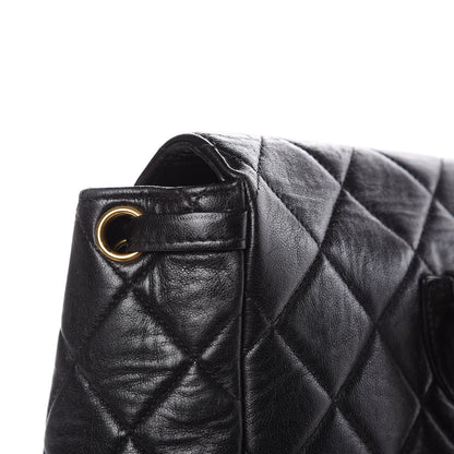 Chanel Lambskin Quilted Drawstring Backpack Black 13 of 16