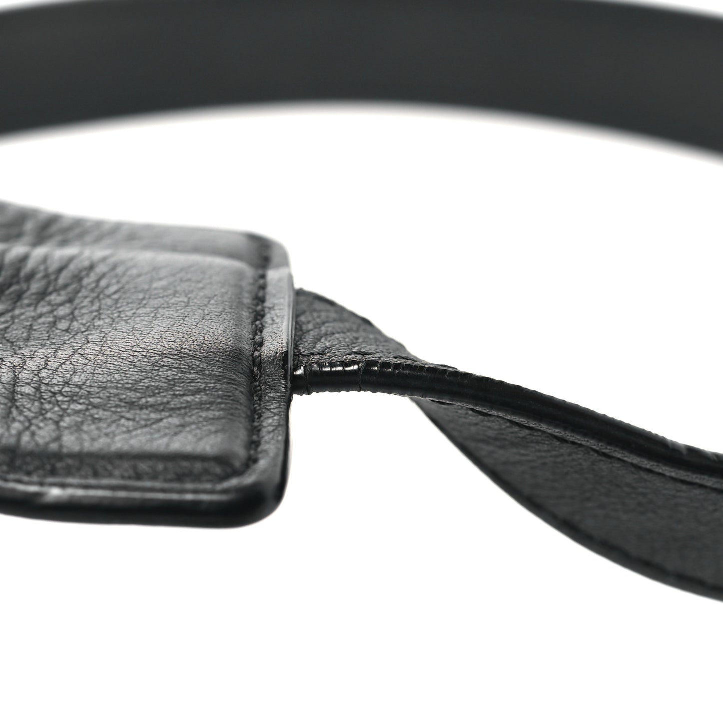 Grained Calfskin Small Slouchy Banana Bag Black