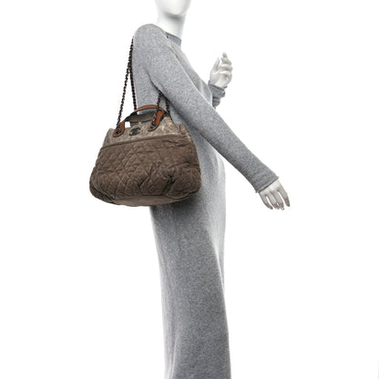 Chanel Iridescent Calfskin Quilted Small In The Mix Tote Khaki 3 of 14
