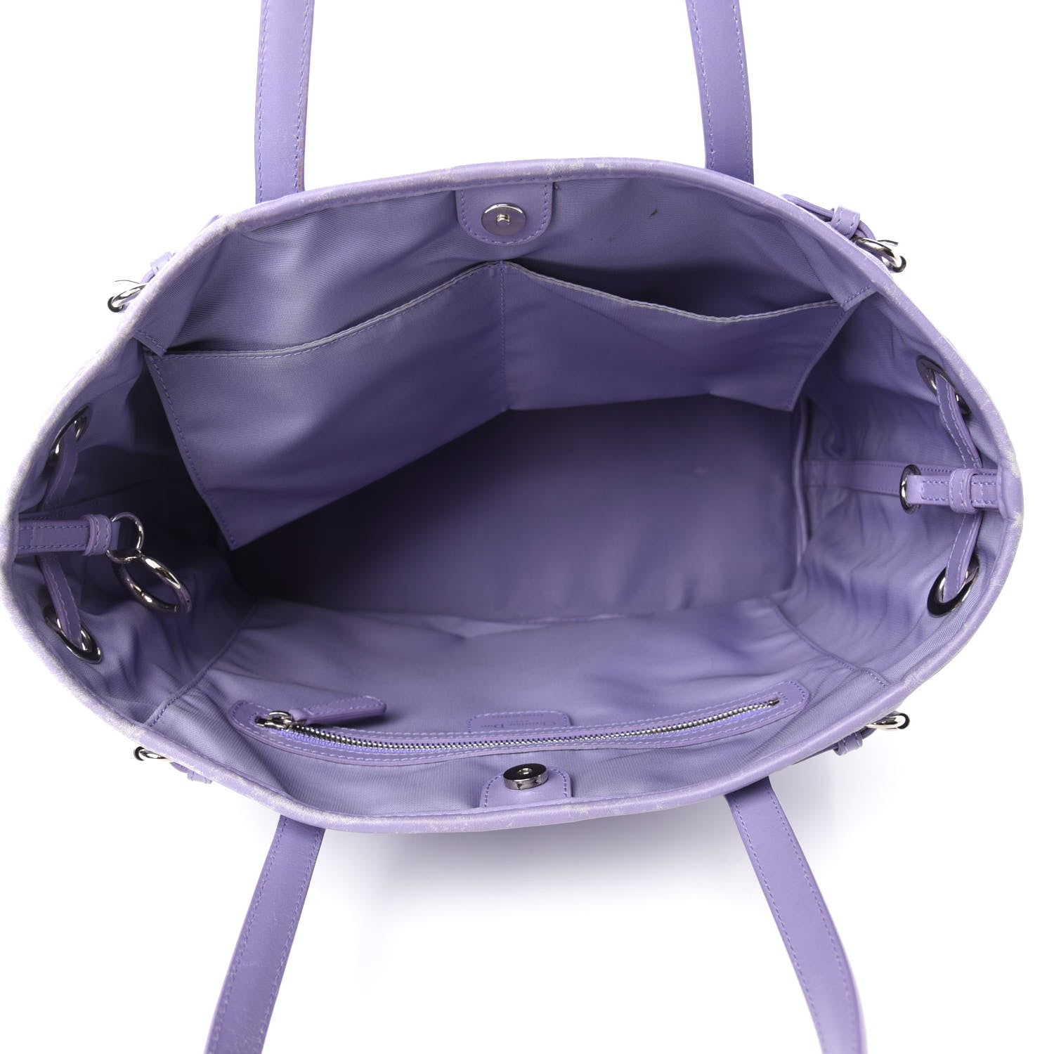 Christian Dior Coated Canvas Cannage Medium Panarea Tote Lilac 5 of 16