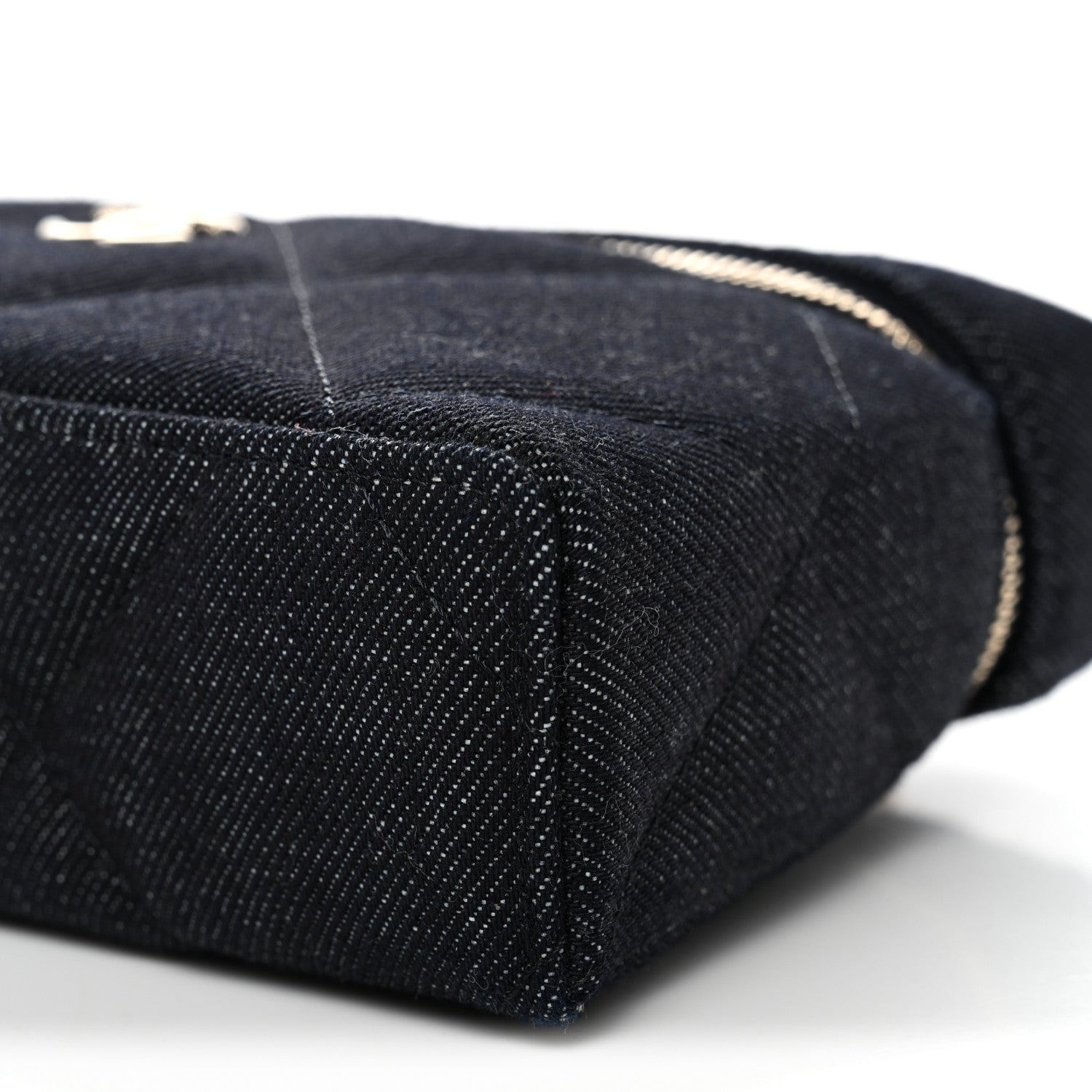Chanel Denim Quilted Top Handle Slim Vanity Case With Chain Dark Blue 10 of 10