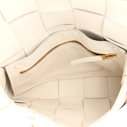 Bottega Veneta Lambskin Maxi Intrecciato Cassette Crossbody Bag White 5 of 9