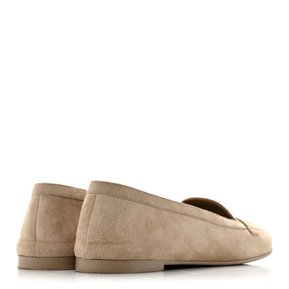 Chanel Suede Crystal CC Mocassin Loafers 39.5 Beige 5 of 14