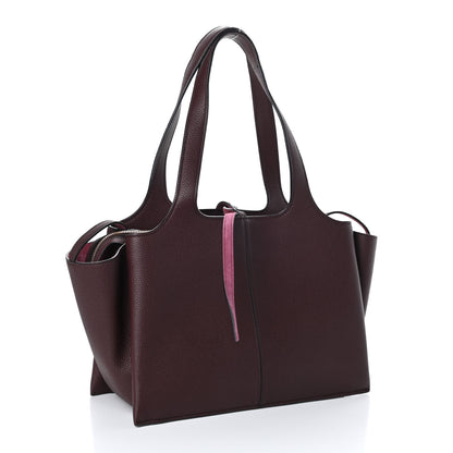 Celine Baby Grained Calfskin Small Tri-Fold Bag Burgundy 3 of 9